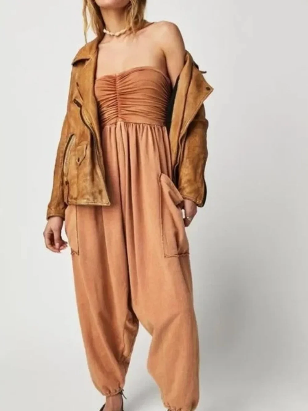Free People FP One Jayla Harem Convertible Jumpsuit Straight Leg New XS